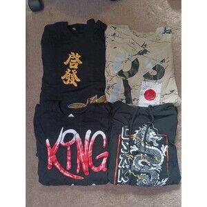 4 Original Gravity Men's Japanese Inspired Shirts - All Size Large